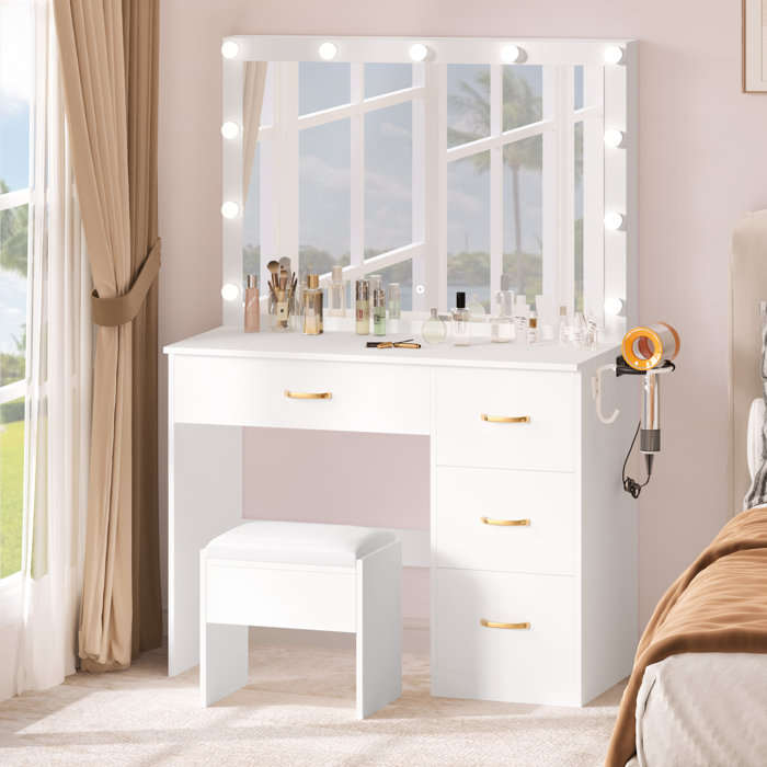 YITAHOME Annie Vanity with BuiltIn Outlets & Reviews Wayfair Canada